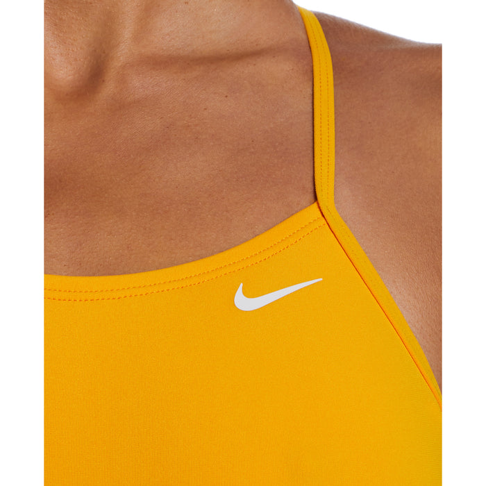 Nike Hydrastrong Solid Lace Up Tie Back One Piece Swimsuit Fall Winter 2023