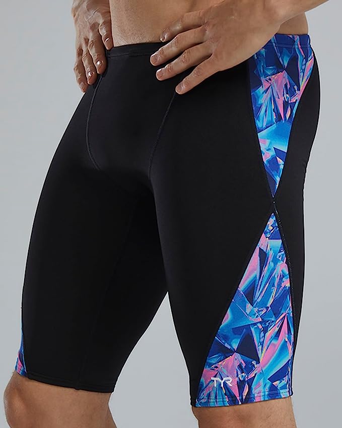 TYR Men's Standard Durafast Elite Solid Jammer Swimsuit, Titanium Speedwarp TYR Men's Standard Durafast Elite Solid Jammer Swimsuit, Titanium Speedwarp