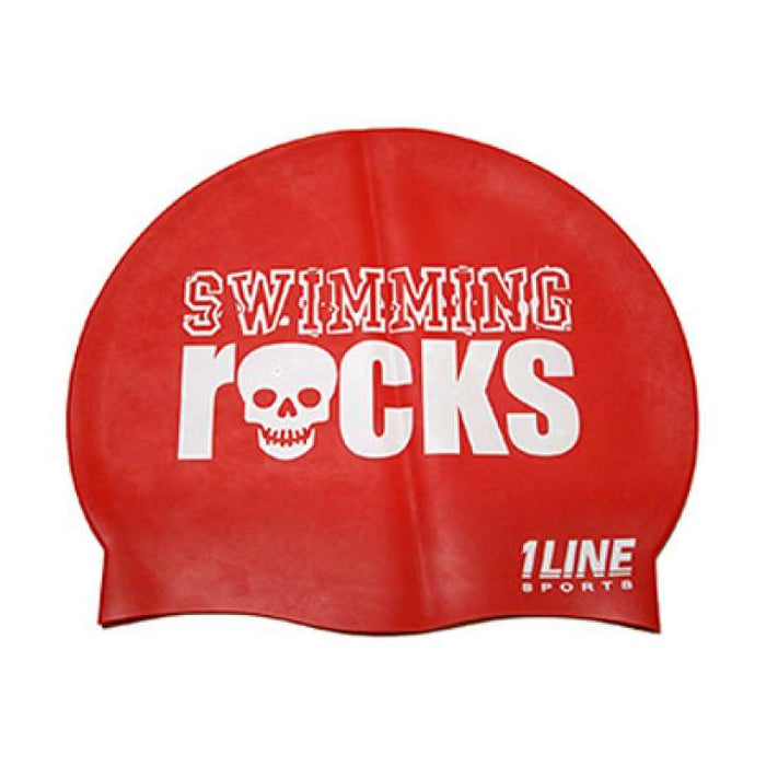 1Line Sports Swimming Rocks Silicone Swim Cap