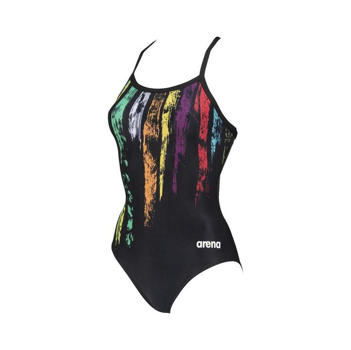 Arena Woman Team Painted Stripes Light Drop Back One Piece Swimsuit