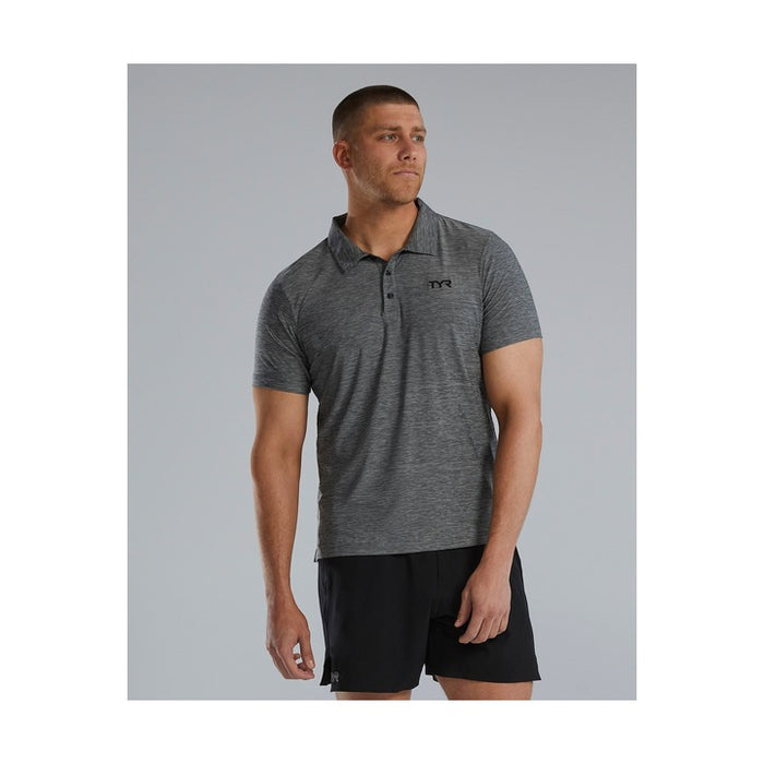 Tyr Men's ClimaDry Short Sleeve Polo- Solid
