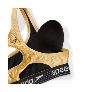 Speedo Gold Logo Bikini Top