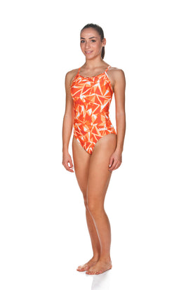 Arena One Piece Suit Shatterd Glass Light Drop Back  One Piece Swimsuits  Arena