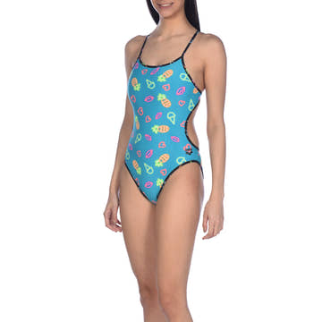 Arena W Neon Lights Reversible Challenge One Piece  Competition Swimsuits  Arena