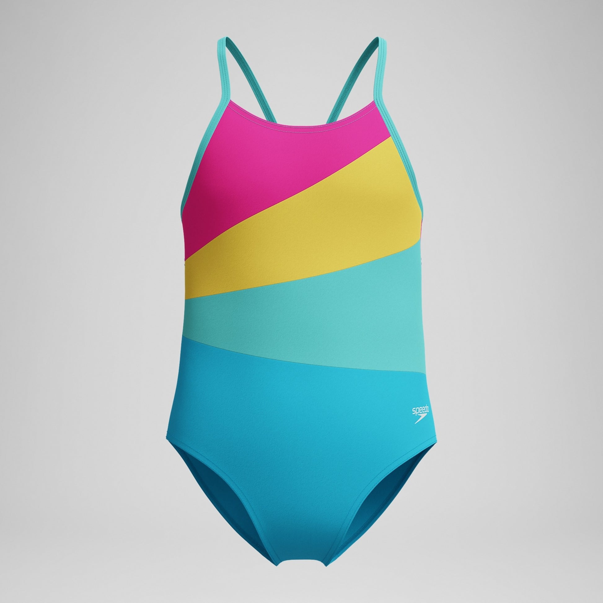 Speedo Girls' Radiating Splice One Piece Swimsuit  One Piece Swimsuits  Speedo