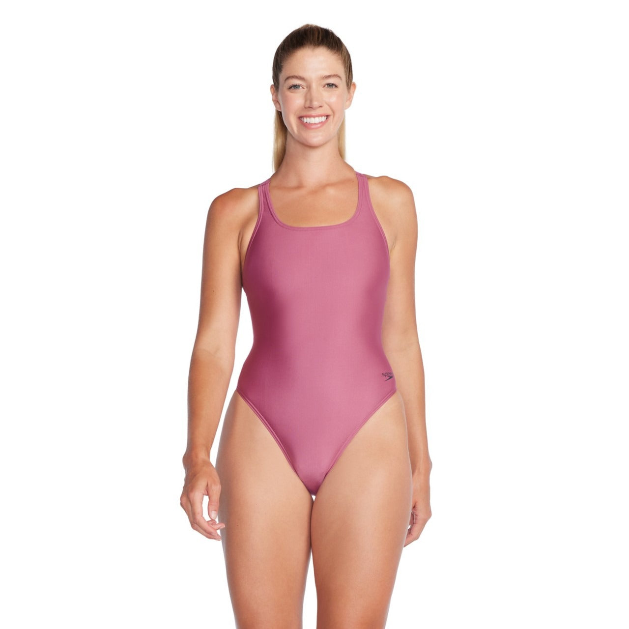 Speedo Women's Eco Solid Super Pro One Piece Swimsuit - Hot Mauve - 30 Speedo Women's Eco Solid Super Pro One Piece Swimsuit - Hot Mauve - 30