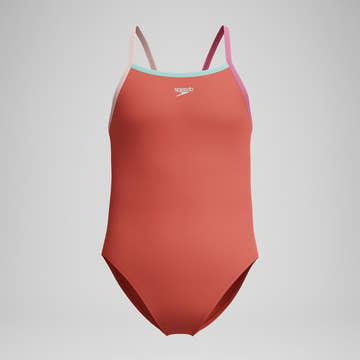 Speedo Girl's Solid Propel Back One Piece Swimsuit