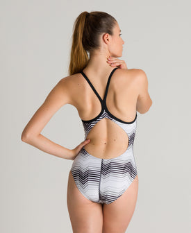 Arena One Piece Suit Multicolor Stripes Light Drop Back  One Piece Swimsuits  Arena