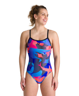Arena W Shark Camo Light Drop Back One Piece  One Piece Swimsuits  Arena