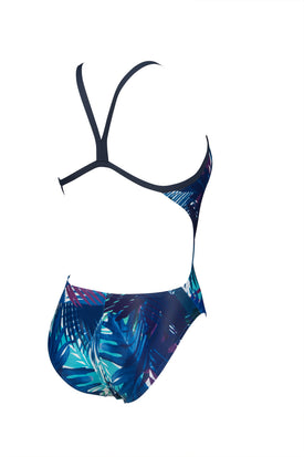 Arena W Palm Print Challenge Back One Piece  Competition Swimsuits  Arena