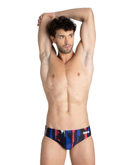 Arena Man Team Painted Stripes Swim Brief  Swimming Briefs for Men  Arena
