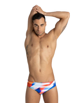 Arena M Rainbow Stripes Brief  Swimming Briefs for Men  Arena