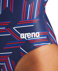 Arena Women's Puzzled Light Drop Back One Piece Swimsuit Extended Colors  Swim Team Prints  Arena