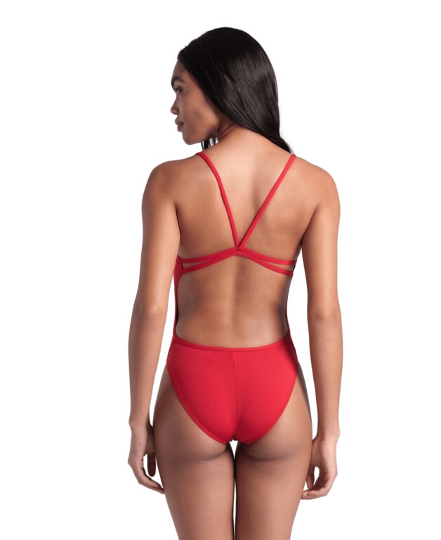 Arena Women's One Piece Lace Back Solid Swimsuit Extended Colors  Team Solid  Arena