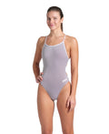 Arena Women's One Piece Lace Back Solid Swimsuit Extended Colors  Team Solid  Arena
