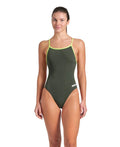 Arena Women's One Piece Lace Back Solid Swimsuit Extended Colors  Team Solid  Arena