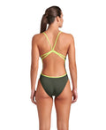 Arena Women's One Piece Lace Back Solid Swimsuit Extended Colors  Team Solid  Arena