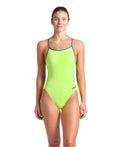 Arena Women's One Piece Lace Back Solid Swimsuit Extended Colors  Team Solid  Arena