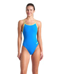 Arena Women's One Piece Lace Back Solid Swimsuit Extended Colors  Team Solid  Arena