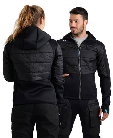 Arena Team Hooded Front Zipped Half-Quilted Jacket  Hoodie  Arena