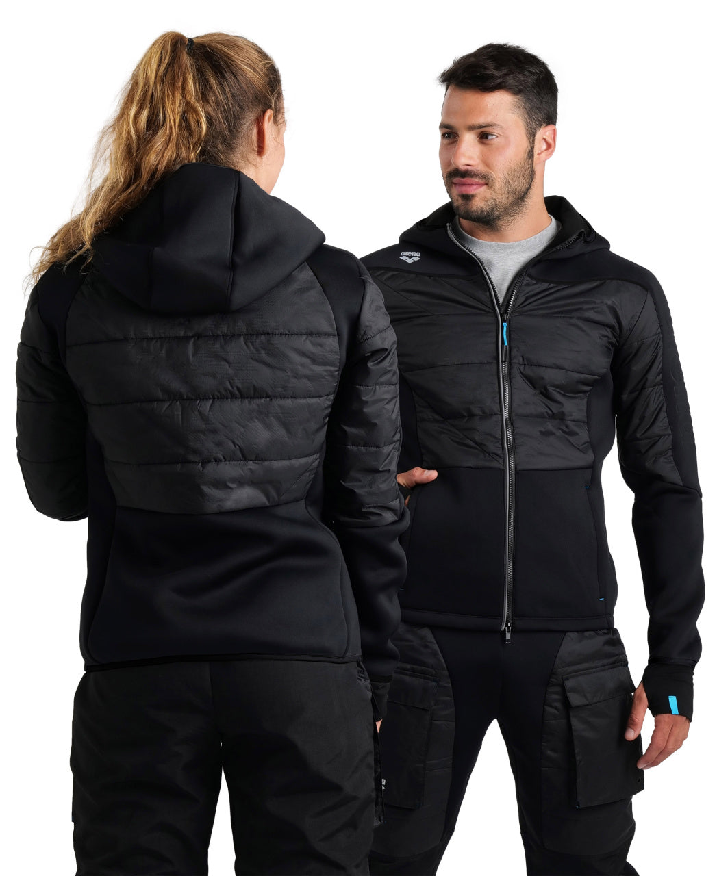Arena Team Hooded Front Zipped Half-Quilted Jacket  Hoodie  Arena