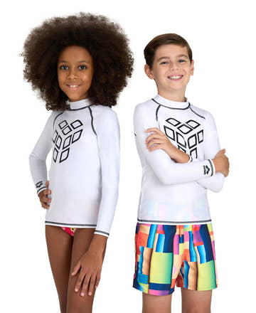 Arena Unisex Jr Arena Rash Vest Long Sleeve Graphic  Compression and Recovery Apparel  Arena