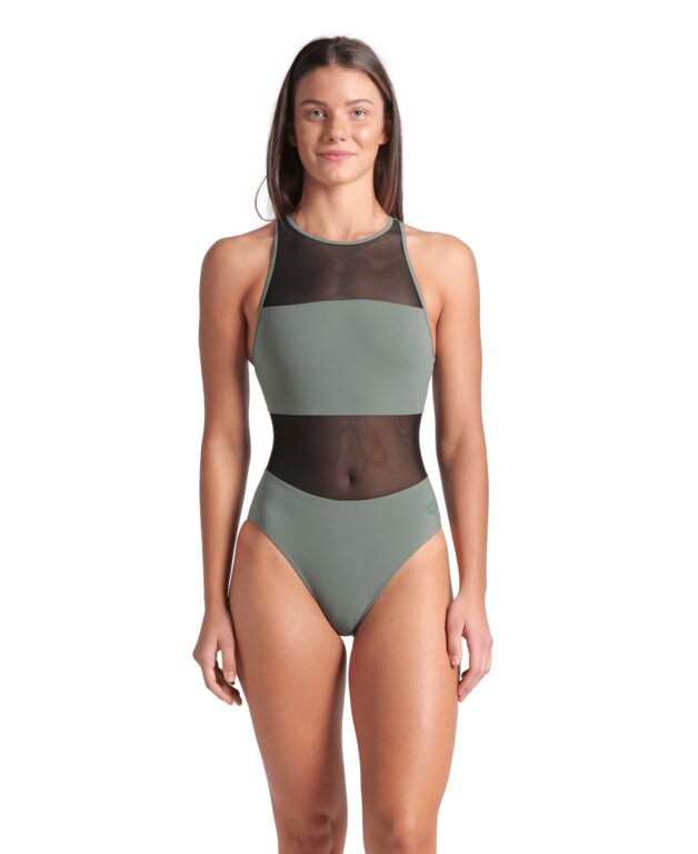 Arena Women's Mesh Panels One Piece Swimsuit Vent Back  Competition Swimsuits  Arena