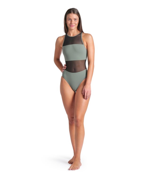 Arena Women's Mesh Panels One Piece Swimsuit Vent Back  Competition Swimsuits  Arena