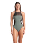 Arena Women's Mesh Panels One Piece Swimsuit Swim Pro Back  One Piece Swimsuits  Arena