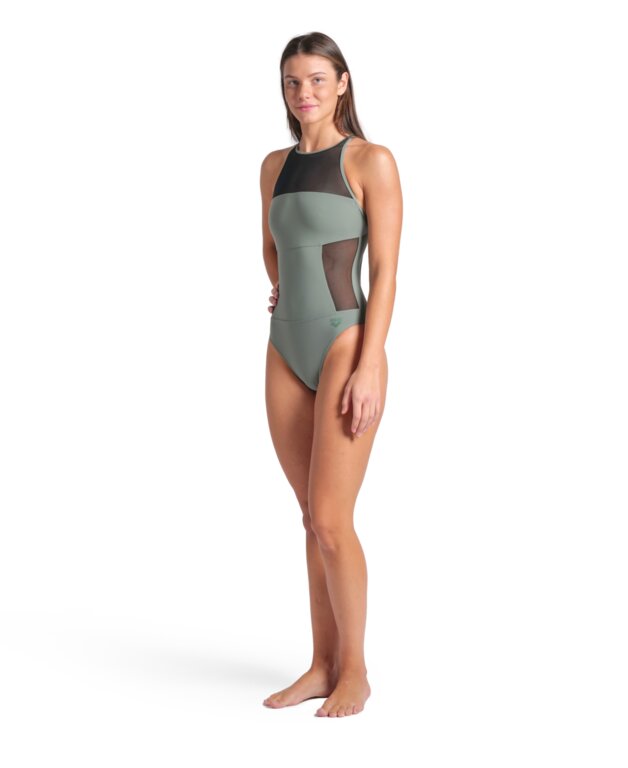 Arena Women's Mesh Panels One Piece Swimsuit Swim Pro Back  One Piece Swimsuits  Arena