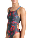 Arena Women's Floral One Piece Swimsuit Lace Plus Back  One Piece Swimsuits  Arena