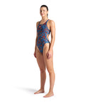 Arena Women's Micro Floral One Piece Swimsuit Swim Tech Back  One Piece Swimsuits  Arena
