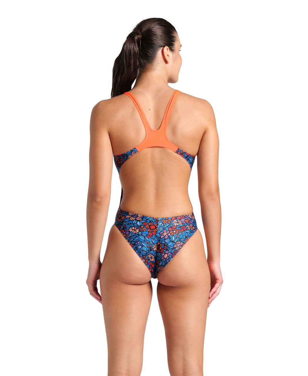 Arena Women's Micro Floral One Piece Swimsuit Swim Tech Back