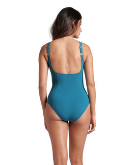Arena Women's Shapewear C-Cup Giorgia Squared Back One Piece Swimsuit  Women's Aquatic Fitness Swimsuits  Arena