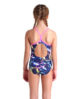 Arena Girl's Soap Bubbles Light Drop Back One Piece Swimsuit