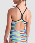 Arena Girl's Racing Stripe Lightdrop Back One Piece Swimsuit  Girls One Piece  Arena