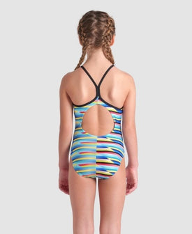 Arena Girl's Racing Stripe Lightdrop Back One Piece Swimsuit  Girls One Piece  Arena