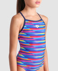 Arena Girl's Racing Stripe Lightdrop Back One Piece Swimsuit  Girls One Piece  Arena