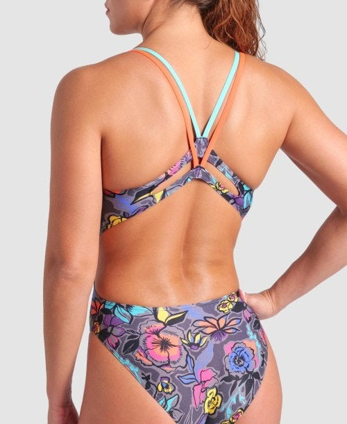 Arena Women's Vivid Repeat Lace Plus Back One Piece Swimsuit