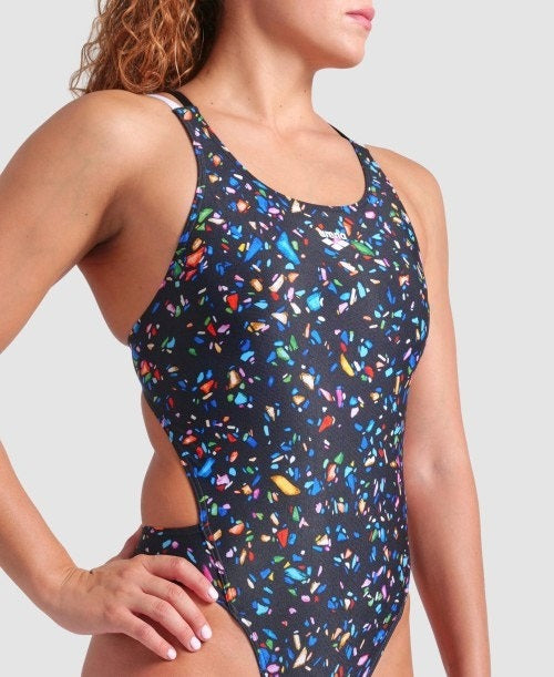 Arena Women's Confetti Swim Tech Multi One Piece Swimsuit  One Piece Swimsuits  Arena
