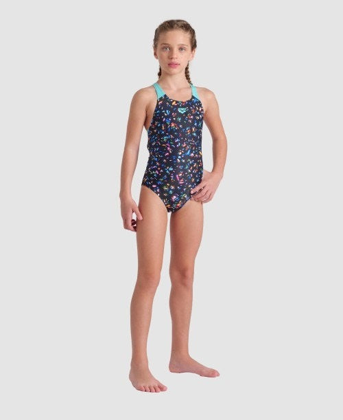 Arena Girl's Confetti Swim Pro Back One Piece Swimsuit  Girls One Piece  Arena