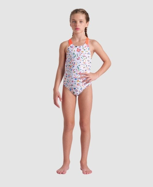 Arena Girl's Confetti Swim Pro Back One Piece Swimsuit  Girls One Piece  Arena