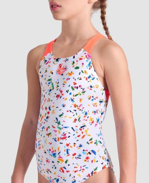 Arena Girl's Confetti Swim Pro Back One Piece Swimsuit  Girls One Piece  Arena