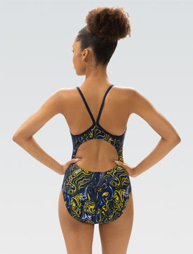 Dolfin Women's Reliance Print DBX Back One Piece Swimsuit Forcefield  One Piece Swimsuits  Dolfin