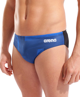 Arena Men's Grid Printed Front Lining Team Swim Brief  Swim Team Prints  Arena