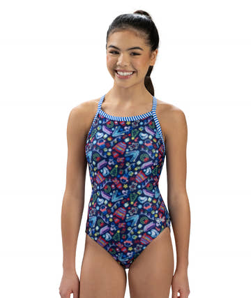 Dolfin Women's V-Back One Piece Swimsuit - Easy Freezy