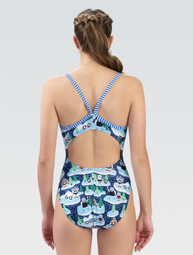 Dolfin Women's Uglies Yeti Plunge V-Back One Piece Swimsuit  One Piece Swimsuits  Dolfin