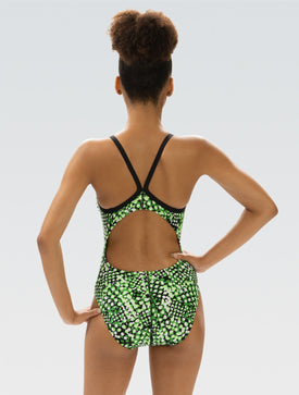 Dolfin Women's XtraSleek Propel Green V-Back One Piece  One Piece Swimsuits  Dolfin