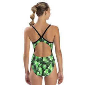 Dolfin Women's XtraSleek Magma Green V-Back One Piece Swimsuit