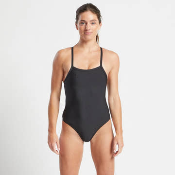 Finis Skinback Solid Black One Piece Swimsuit  One Piece Swimsuits  Finis